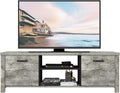 Light Grey Wood TV Stand with Two Drawers C3097