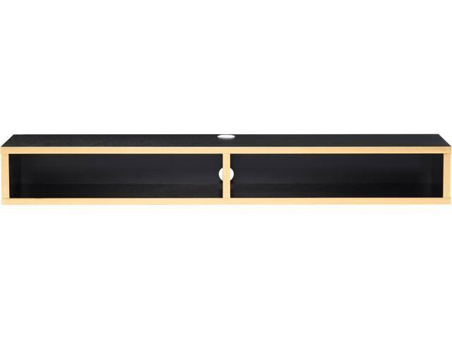 Wall Mounted 60x22 TV Stand in Black and Gold U180823
