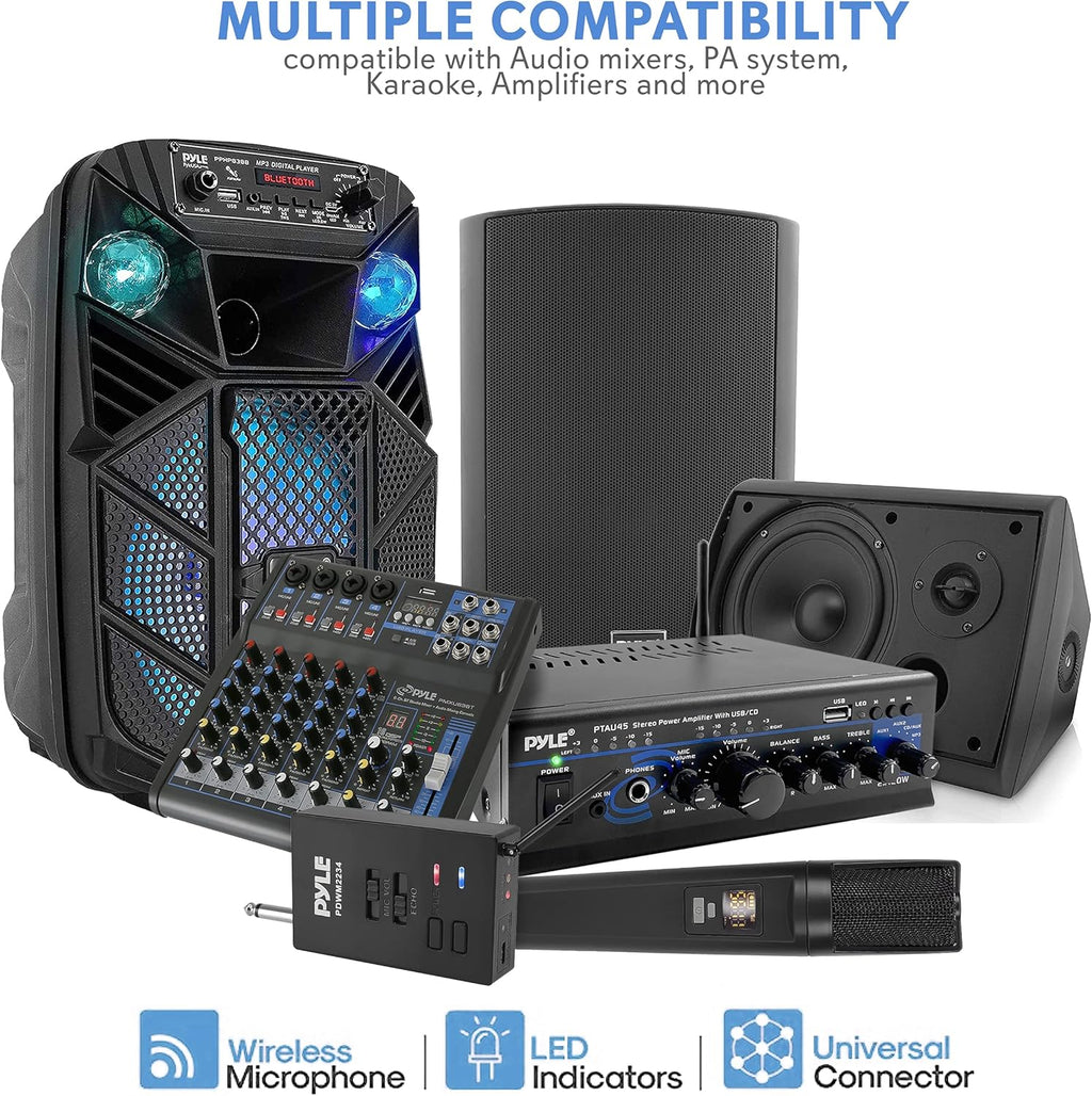 Portable Dual Wireless Microphone System with 2 Handheld Transmitter and 1 Receiver C9542