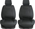 Black Red Waterproof Leather Car Seat Covers Set of 2 P140949