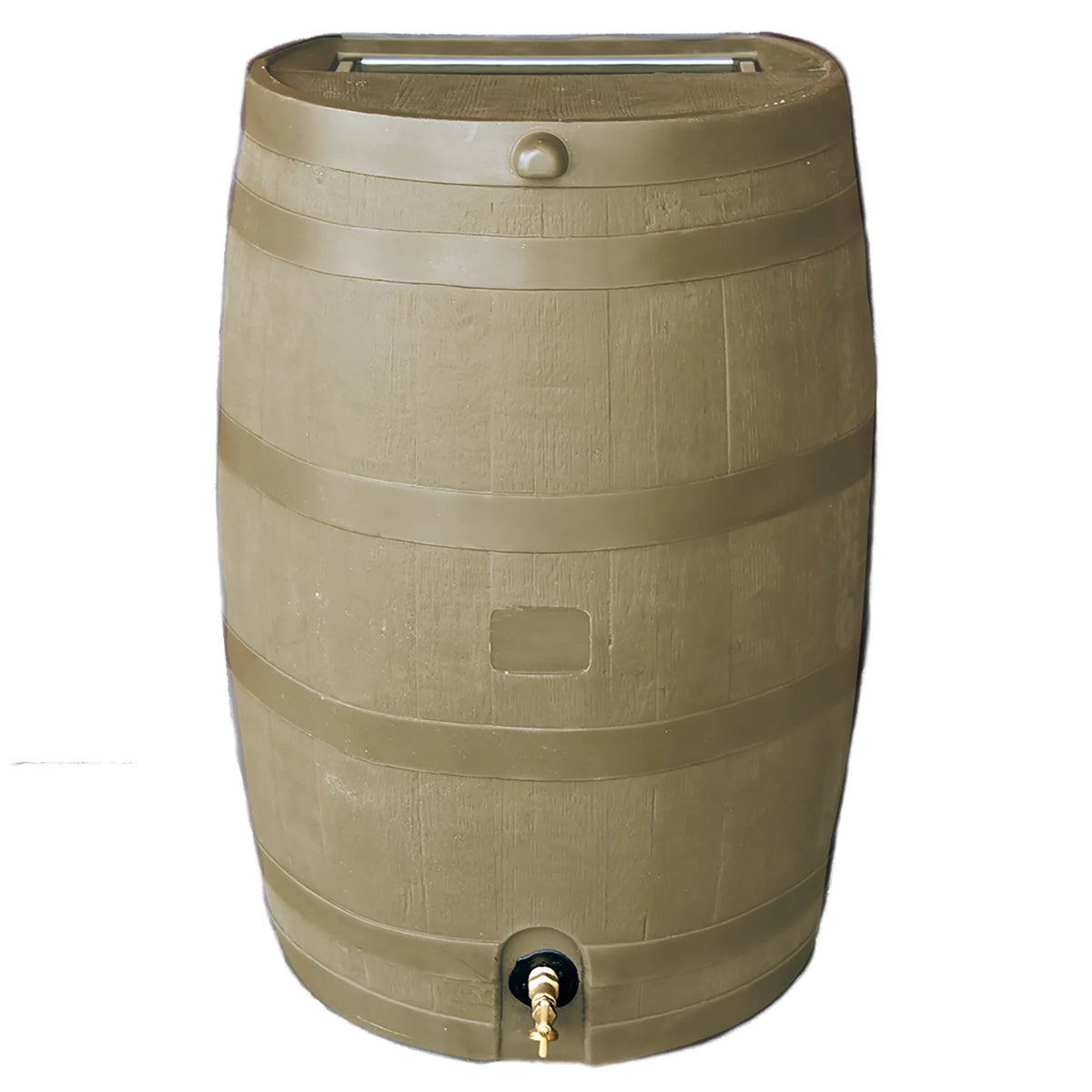 Oak Polyethylene 50 Gallon Rain Barrel with Brass Spigot G723162