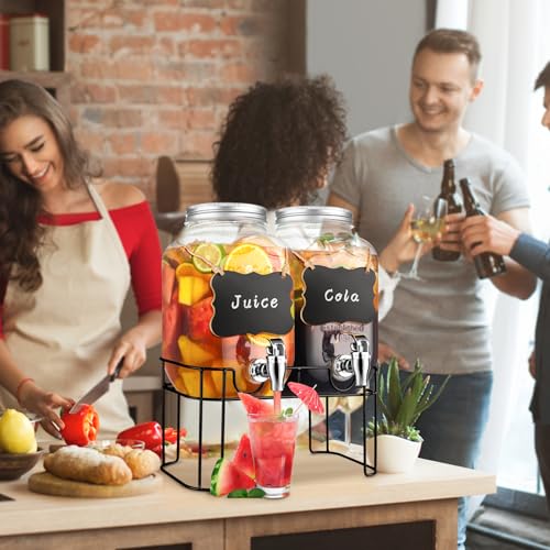 1 Gallon Glass Beverage Dispenser With Stand And Spigot R510708
