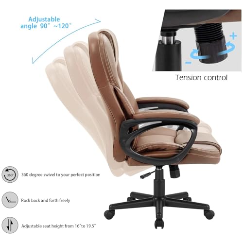 Black PU Leather High Back Adjustable Swivel Office Chair L263821