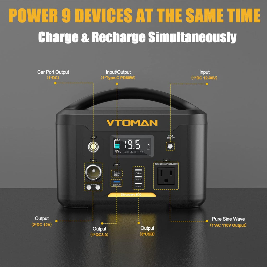 Portable Power Station 600W 626Wh Battery with 600W AC Outlet R31496