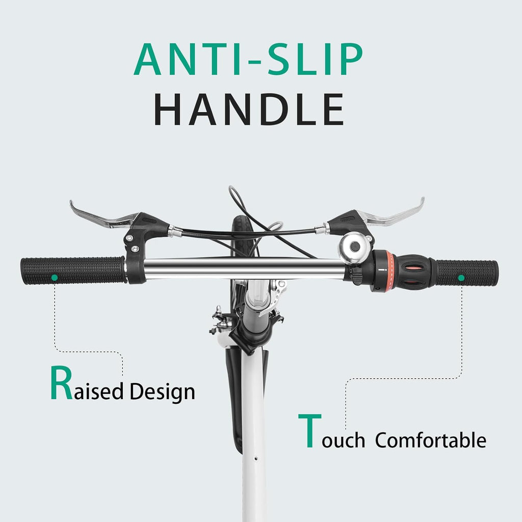 20" White Folding Bicycle with 7 Speed Shifter O10381