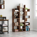 Brown Geometric Bookcase U283957