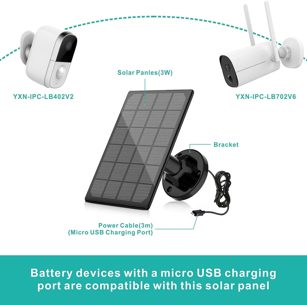 Solar Panel for Wireless Outdoor Security Camera J1037