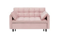 Beige Velvet Convertible Sleeper Sofa Bed with 2 Pillows G308164