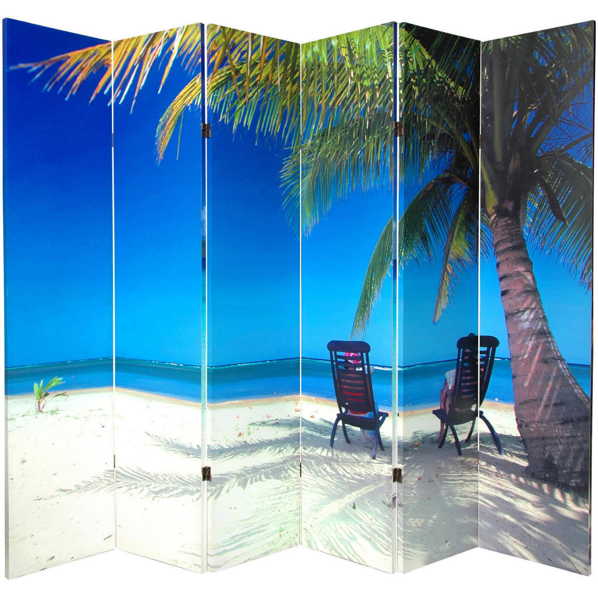 6 ft. Tall Double Sided Ocean Canvas Room Divider X12049