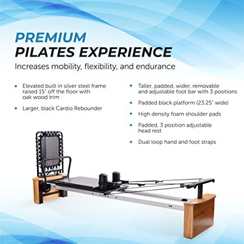 Chrome Black Padded Pilates Reformer with Cardio Rebounder K557577