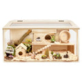 Extra Large Wooden Hamster Cage with Acrylic Sheets (32 x 16 x 16 Inch) D5541