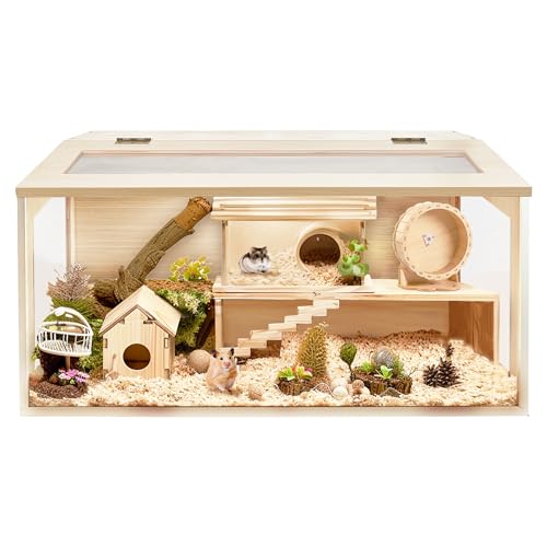 Extra Large Wooden Hamster Cage with Acrylic Sheets (32 x 16 x 16 Inch) D5541