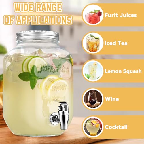 1 Gallon Glass Beverage Dispenser With Stand And Spigot R510708