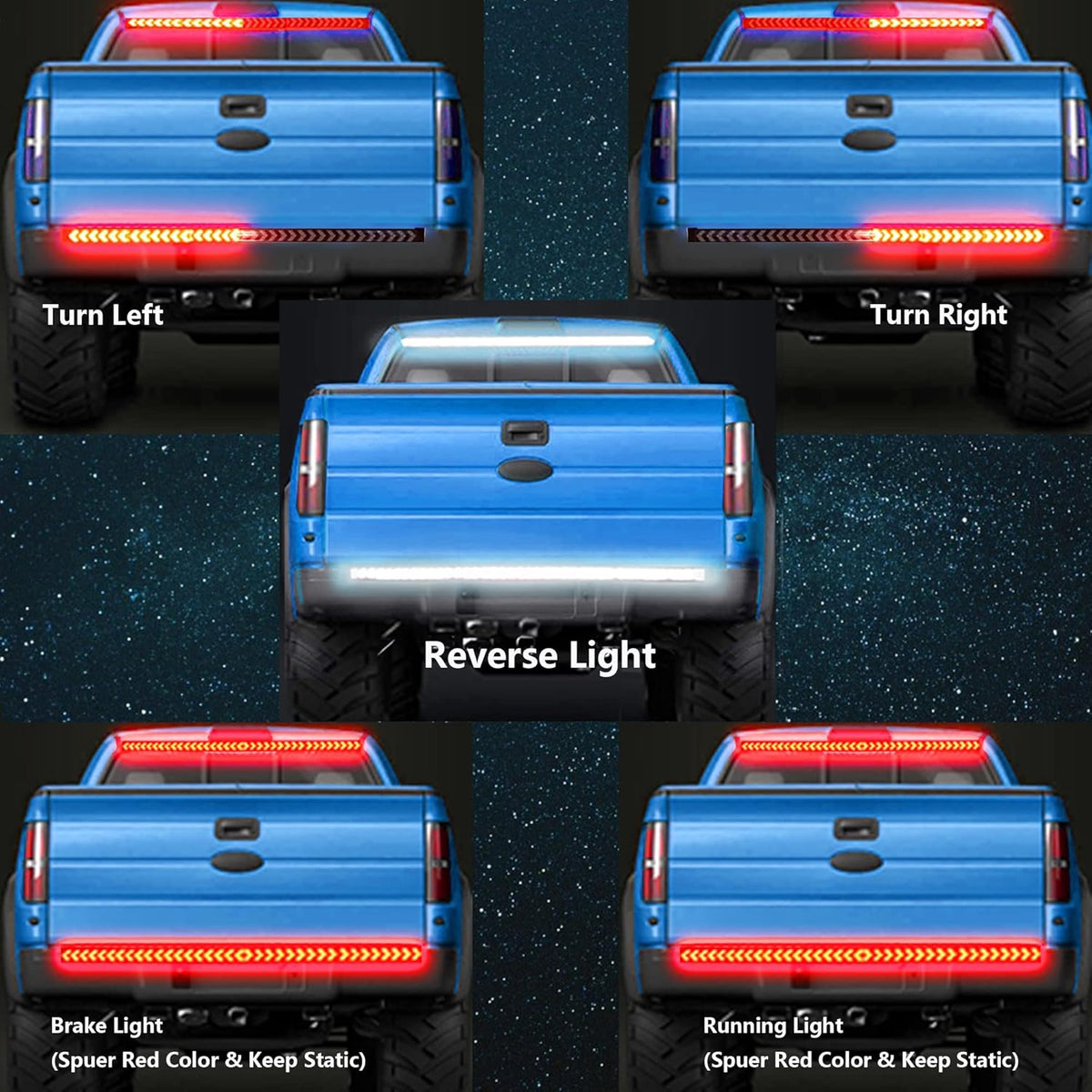 48in Waterproof 5-Row Truck Tailgate Light Bar Y20857