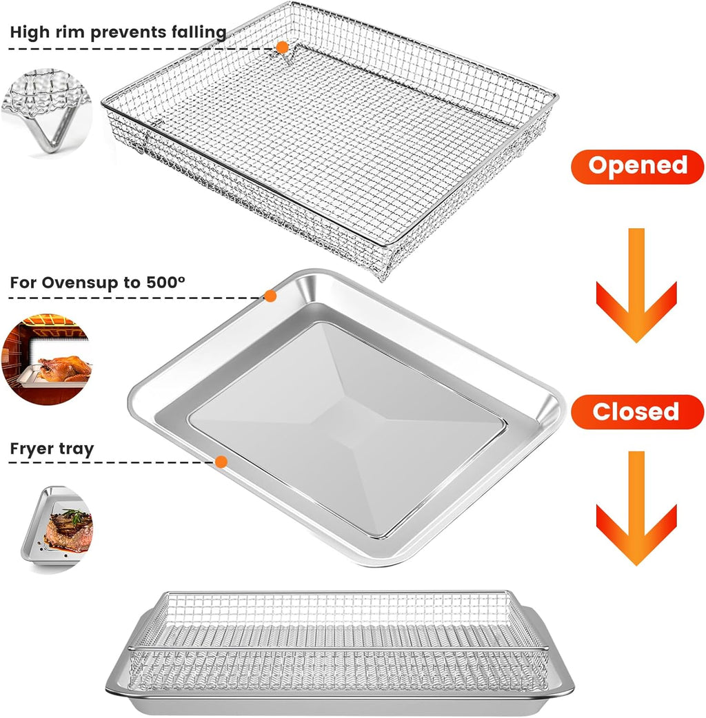 12.2 x 11 Inch Stainless Steel Mesh Air Fryer Basket E9197