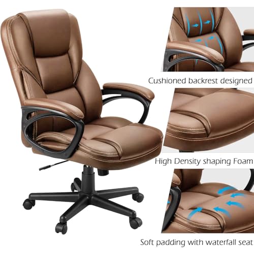 Black PU Leather High Back Adjustable Swivel Office Chair L263821