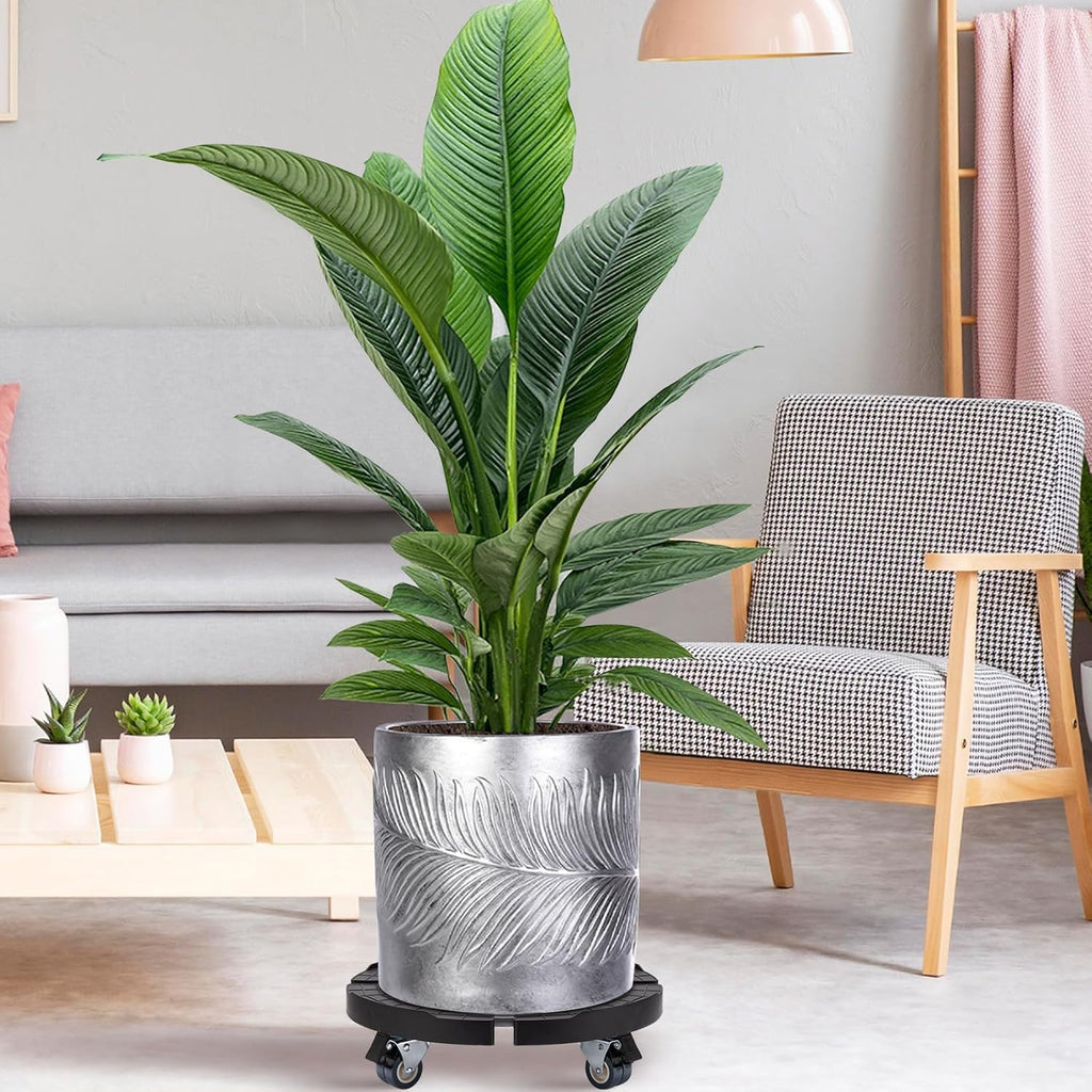 Plant Caddy with Wheels Heavy Duty, 550LBS Adjustable 15.7in-22in Large Plant Stand with Dual Lockable Casters M865