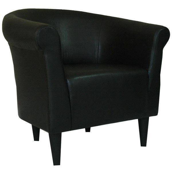 Black Faux Leather Upholstered Club Chair G540