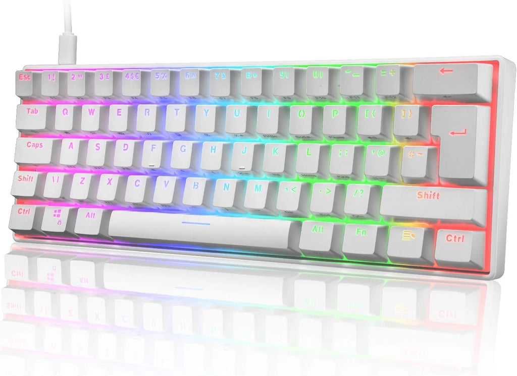 White 62 Keys Wired Mechanical Gaming Keyboard B77414