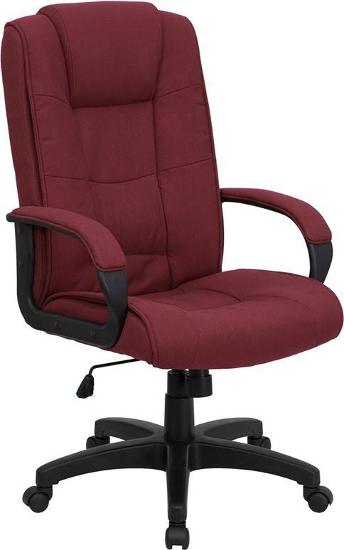 Burgundy Fabric Executive Office Chair W22091