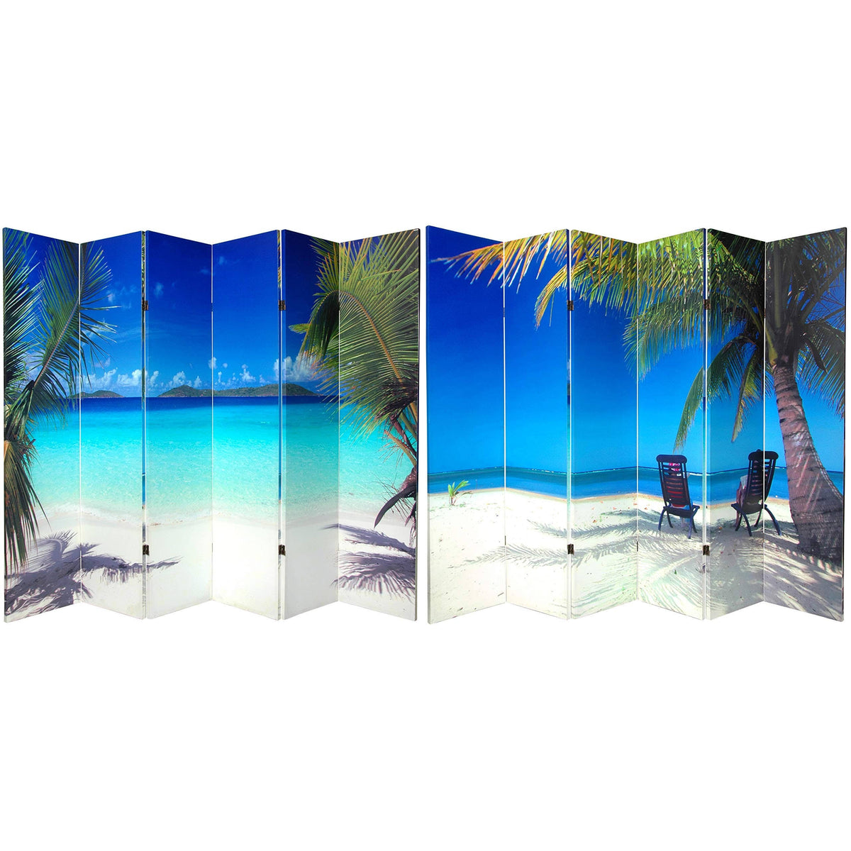 6 ft. Tall Double Sided Ocean Canvas Room Divider X12049