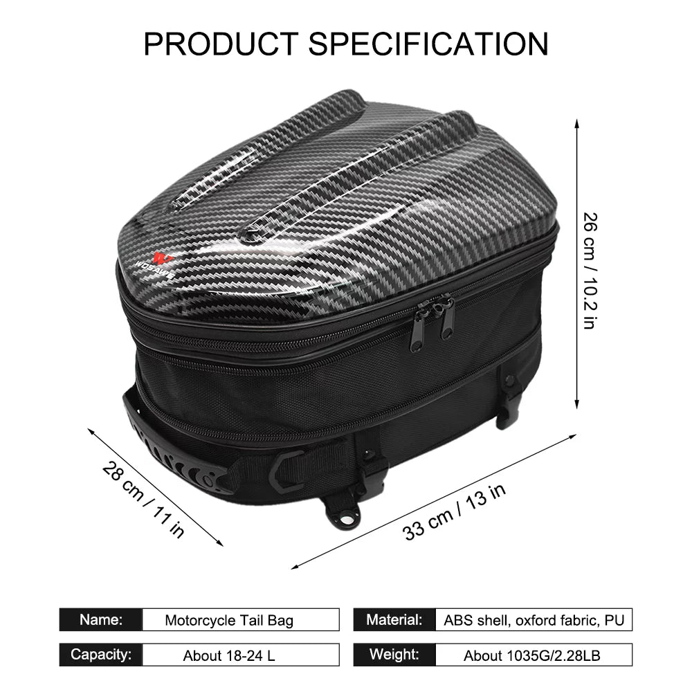 Waterproof Motorbike Helmet Tail Seat Case E9120