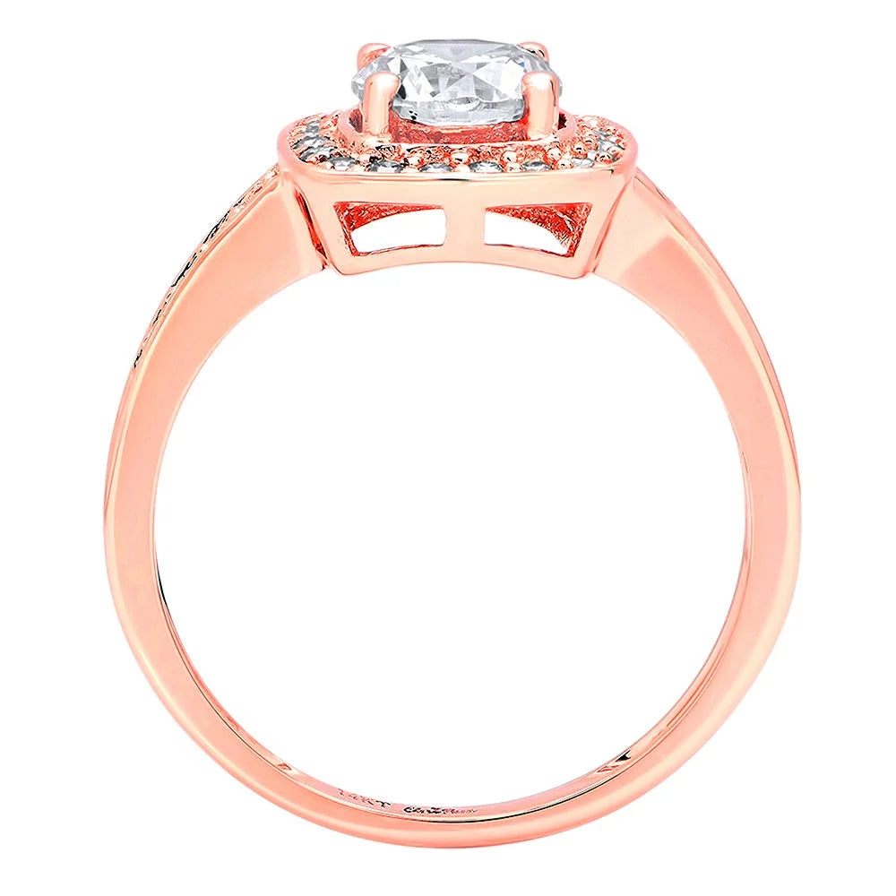 14K Rose Gold Diamond Engagement Ring size 5.5 M1790