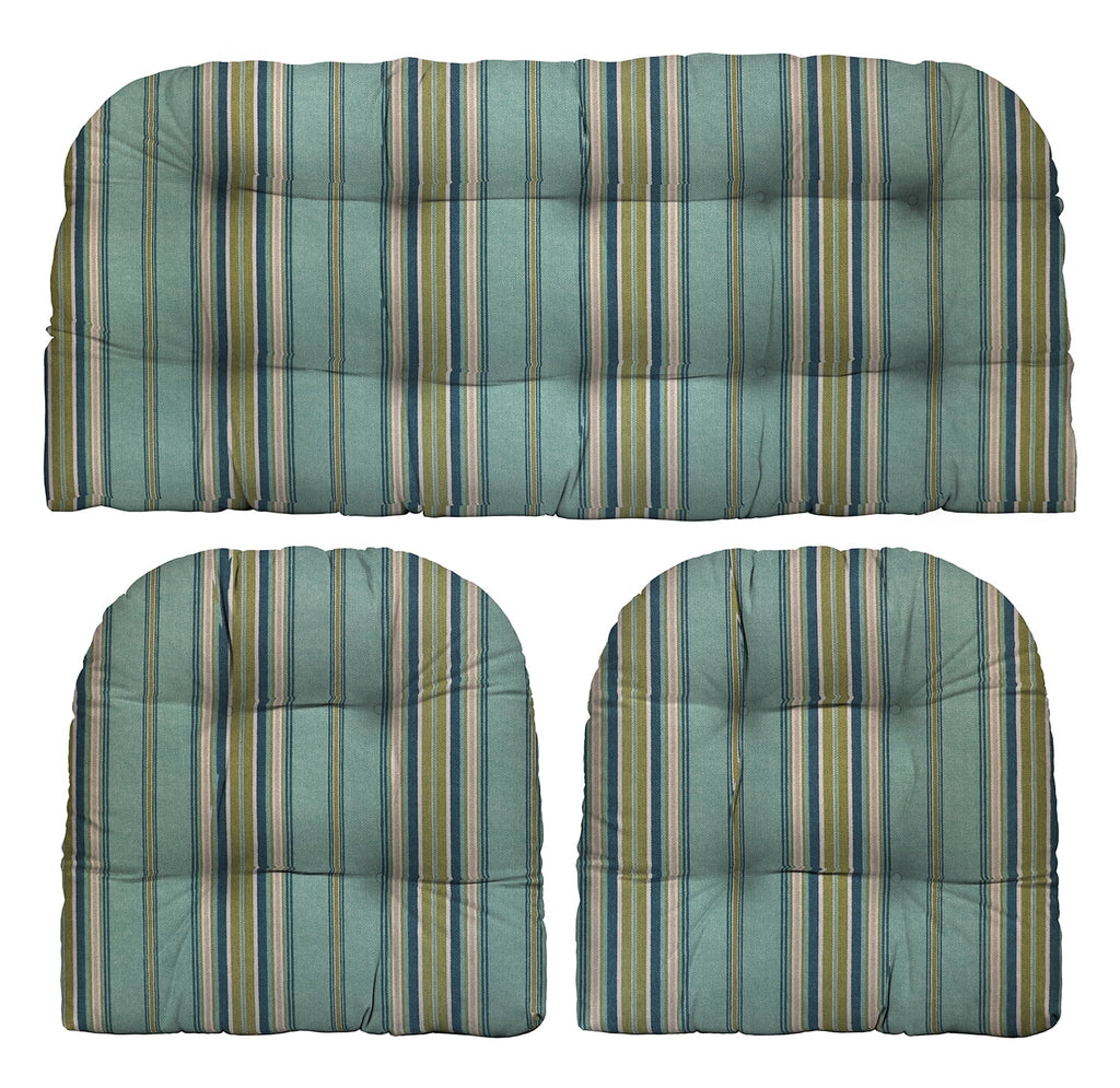 3 Piece Tufted Wicker Cushion Set D99316