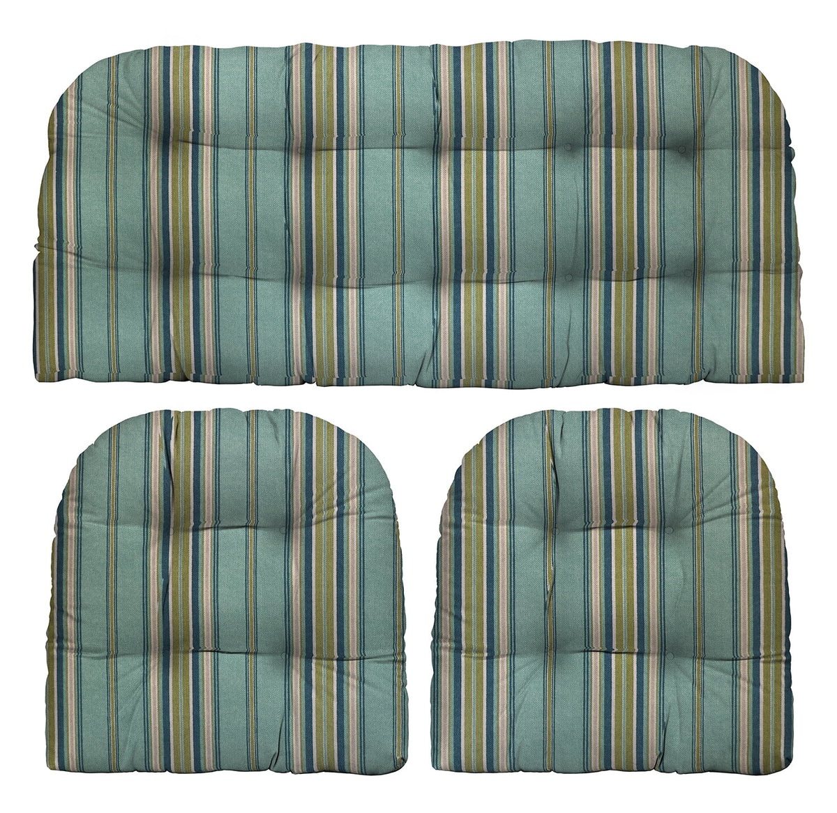 3 Piece Tufted Wicker Cushion Set D99316