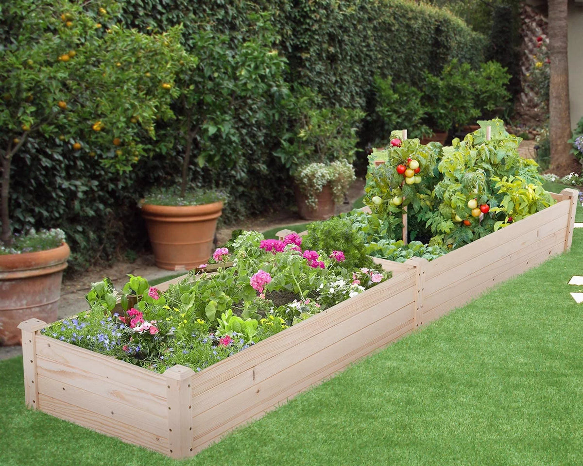 96 x 24.5 x 10 Inch Wood Raised Garden Bed R77785
