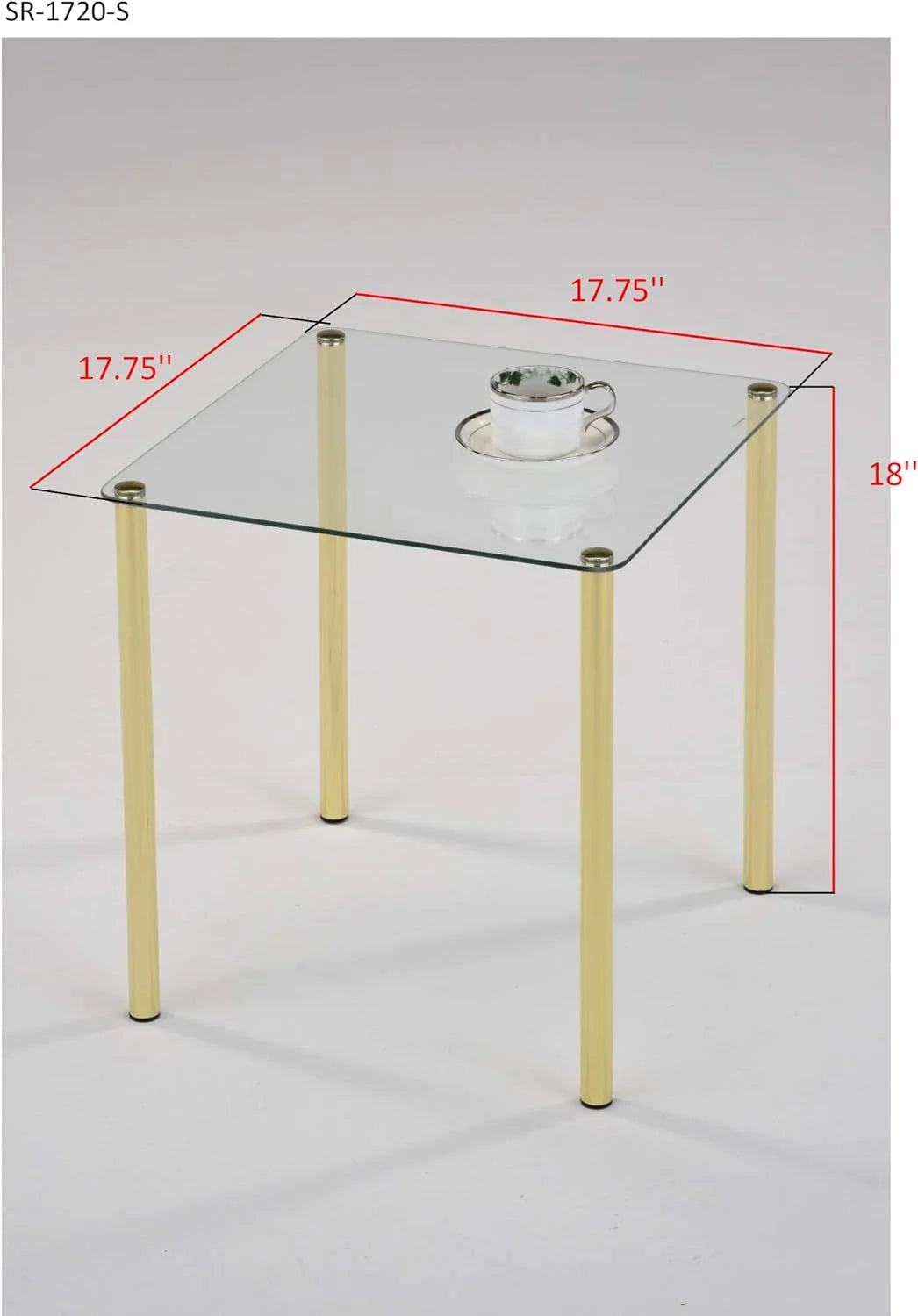 Square Metal Glass Side Table K122633