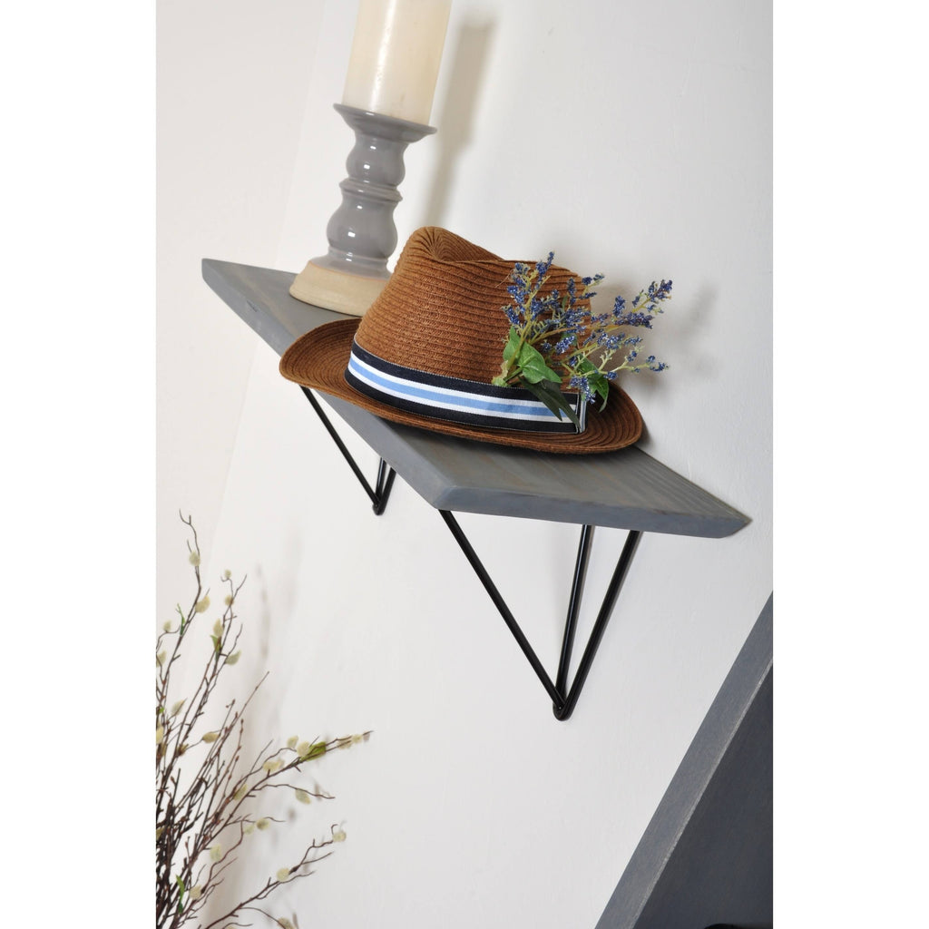 Black Wood Bracket Shelf R8347