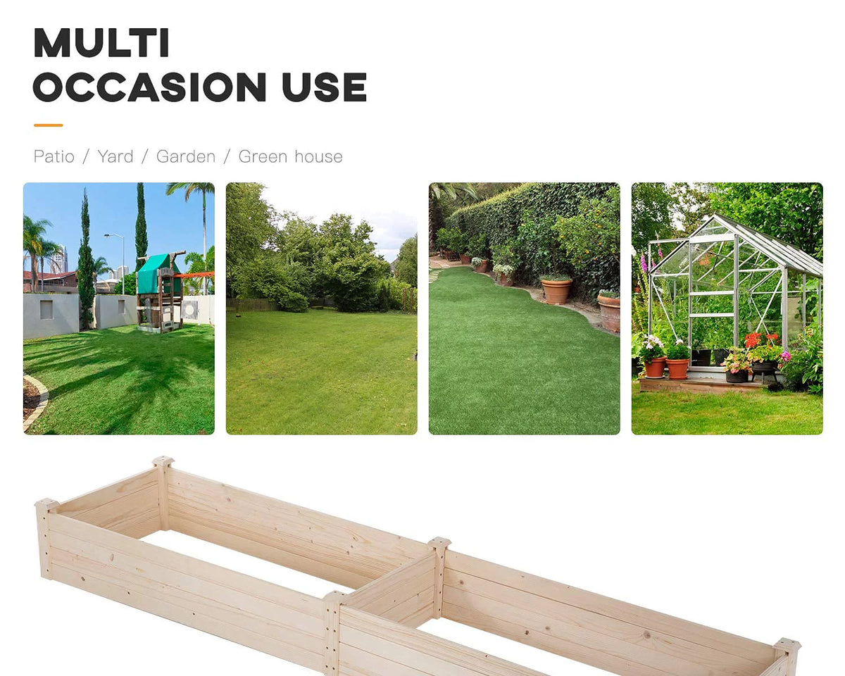 96 x 24.5 x 10 Inch Wood Raised Garden Bed R77785