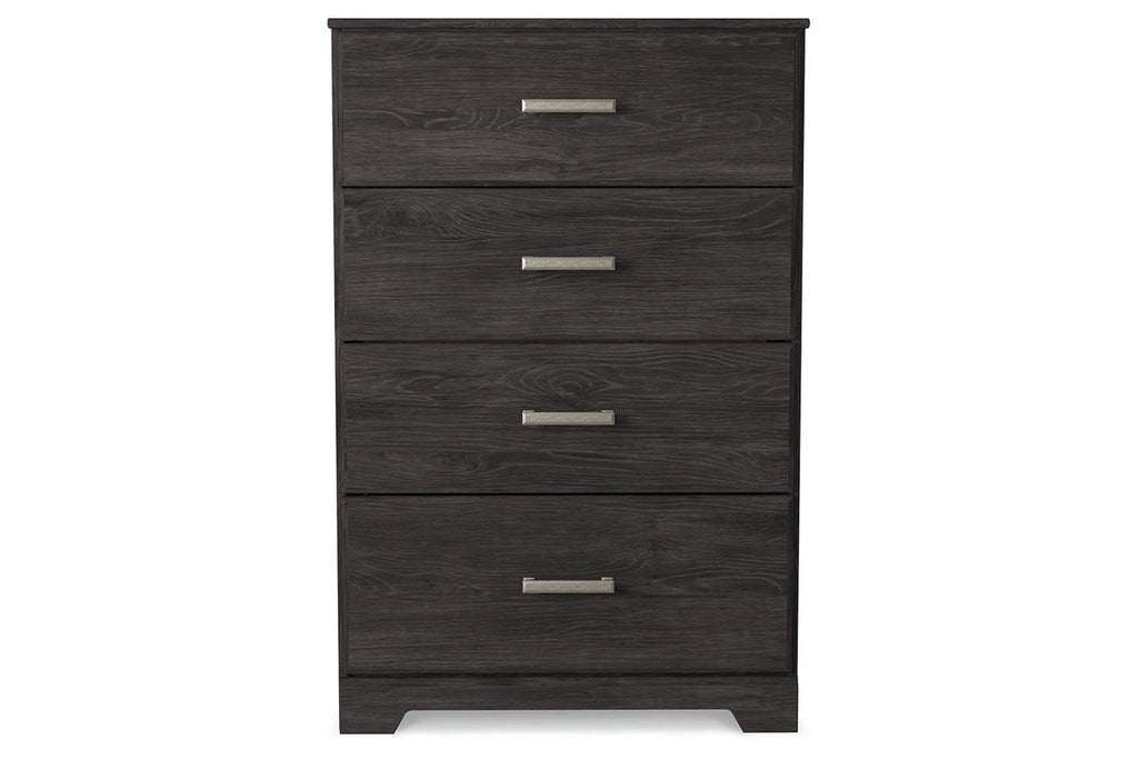 Black Four Drawer Engineered Wood Chest I15080