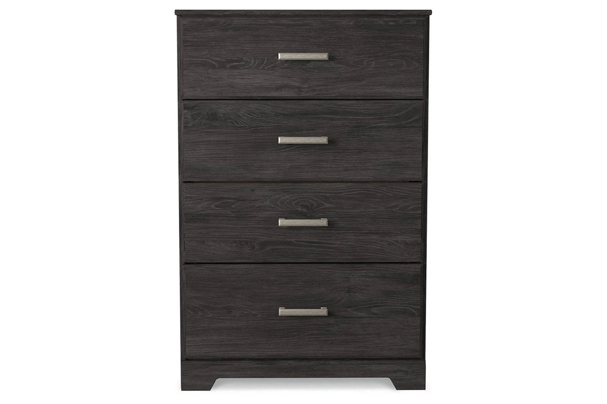 Black Four Drawer Engineered Wood Chest I15080