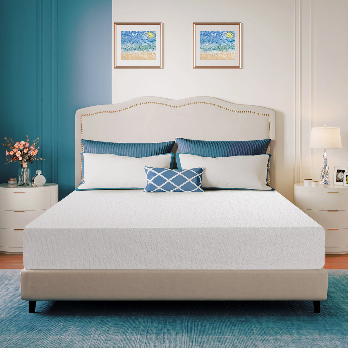 Blue 8 inch Twin Gel Memory Foam Mattress Q310