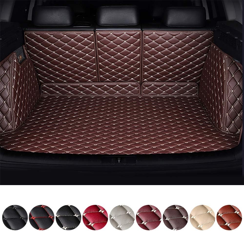 Black & Beige Waterproof Non-Slip Leather Trunk Mat Pack of 2 X299796