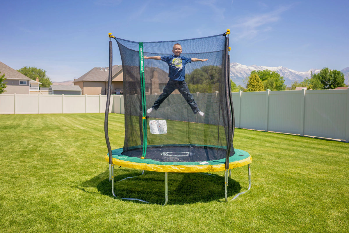 Green/Yellow Trampoline with Safety Enclosure K6576