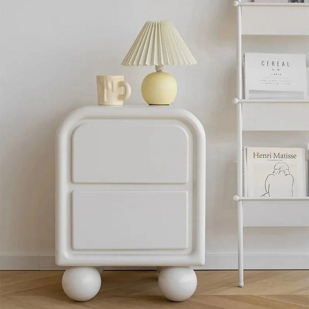 White Wooden 2 Drawer Nightstand B48582