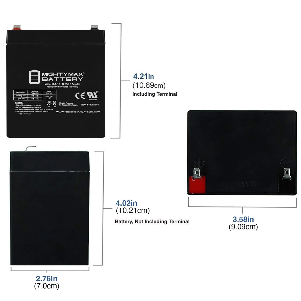 12V 5AH SLA Battery Z604