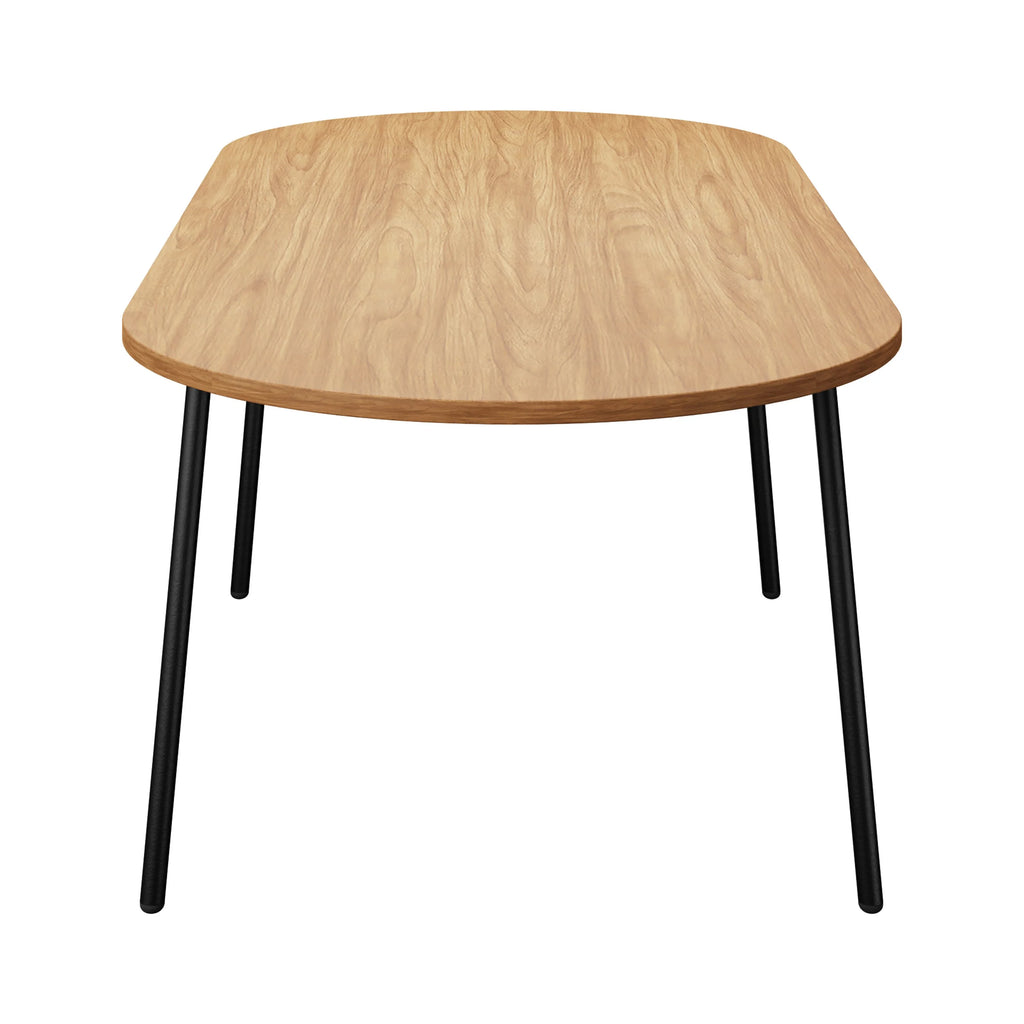 83" Oval Dining Table with MDF Top and Black Steel Legs P33152