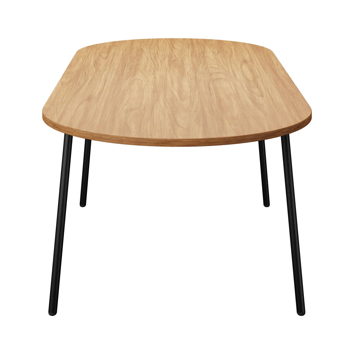 83" Oval Dining Table with MDF Top and Black Steel Legs P33152