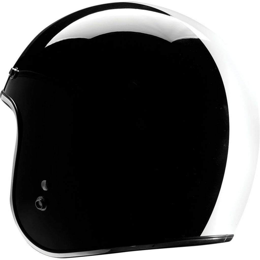 Open Face Motorcycle Helmet Black/White LG S5855