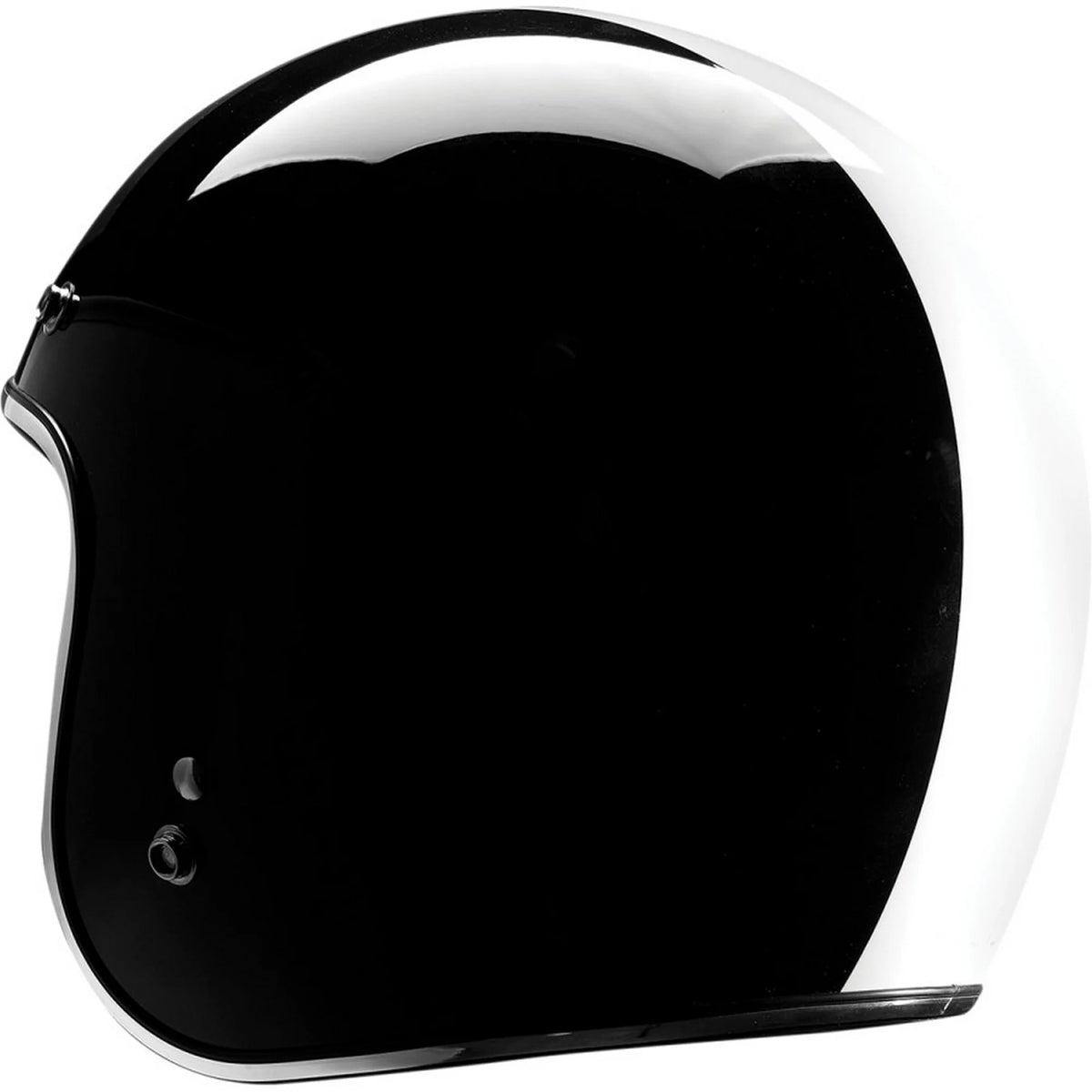 Open Face Motorcycle Helmet Black/White LG S5855