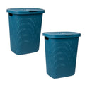 50L Slim Laundry Hamper with Lid, Set of 2, Blue T835