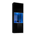 Black Wall Mounted Floating Bookcase Cabinet Q2550