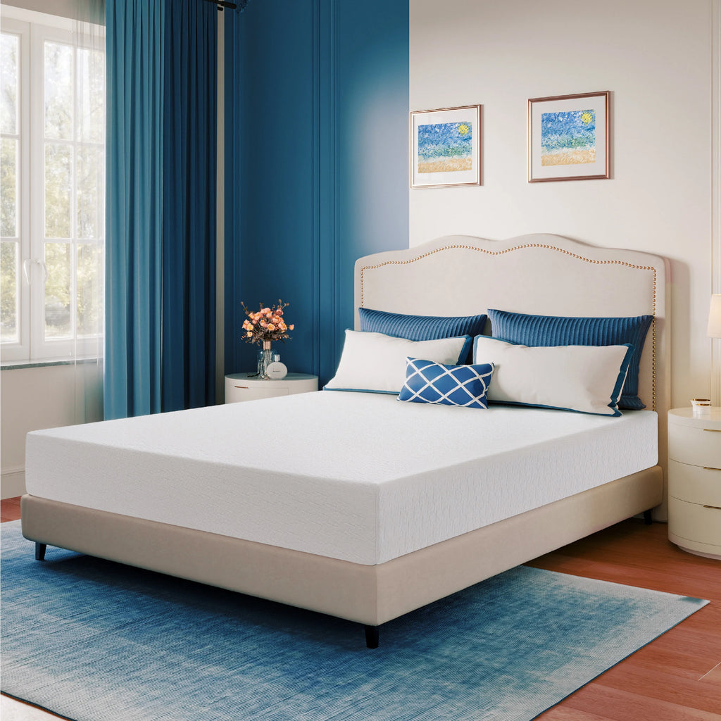 Blue 8 inch Twin Gel Memory Foam Mattress Q310