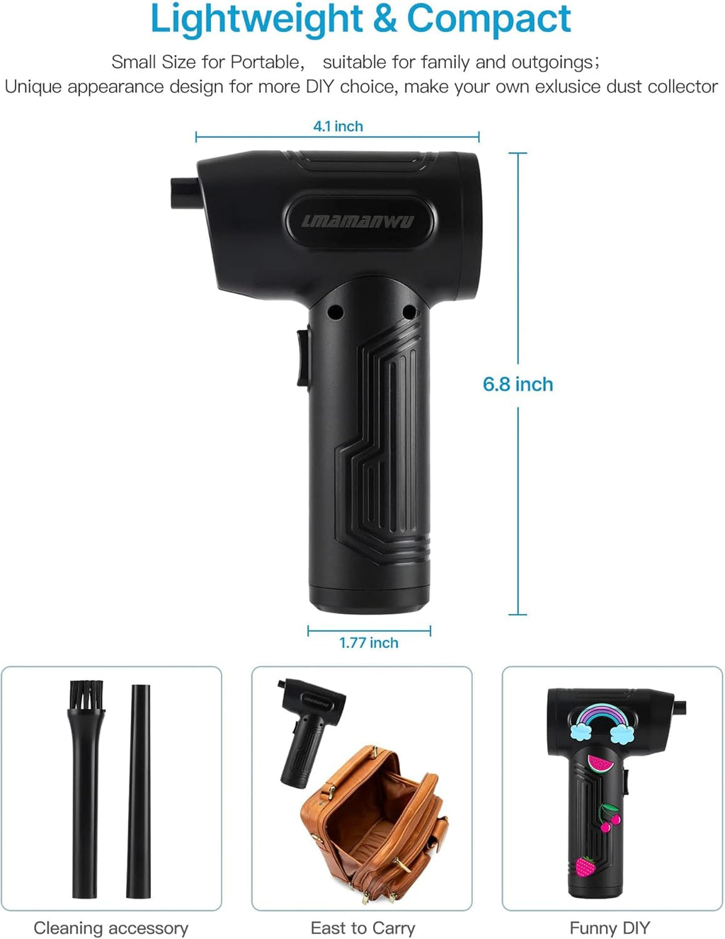 Cordless Air Duster with 50000 RPM Motor Electric Compressed Air Duster A4023