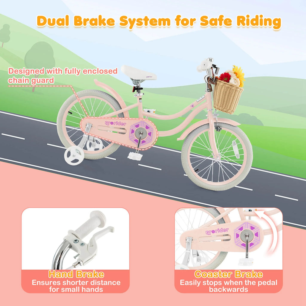 Green Kid's Bike with Training Wheels O8740