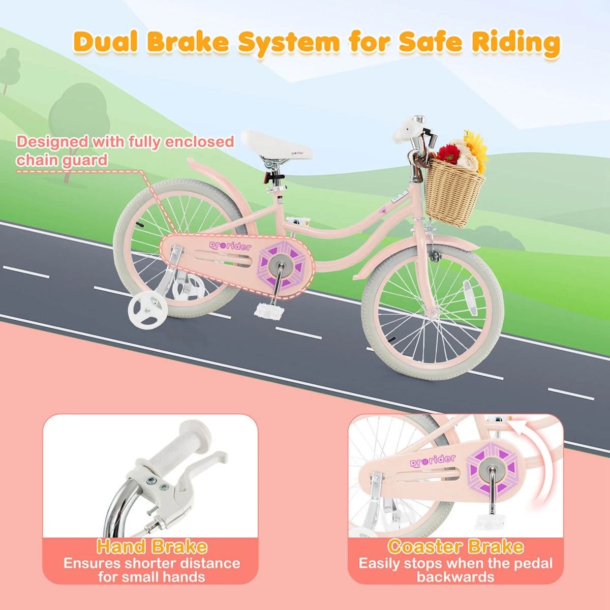 Green Kid's Bike with Training Wheels O8740